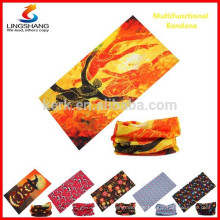 LINGSHANG Multifunktionale Outdoor-Kopfbedeckung, 100% Polyester elastisches Bandana, Seamless Tube Festival Bandana